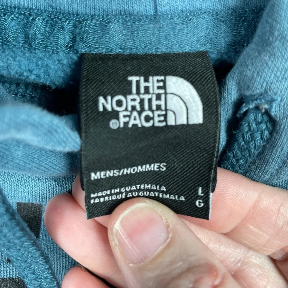 The North Face Hoodie Mens Large Blue Half Dome Pullover Fleece Sweatshirt